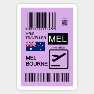 Melbourne Australia travel ticket Sticker